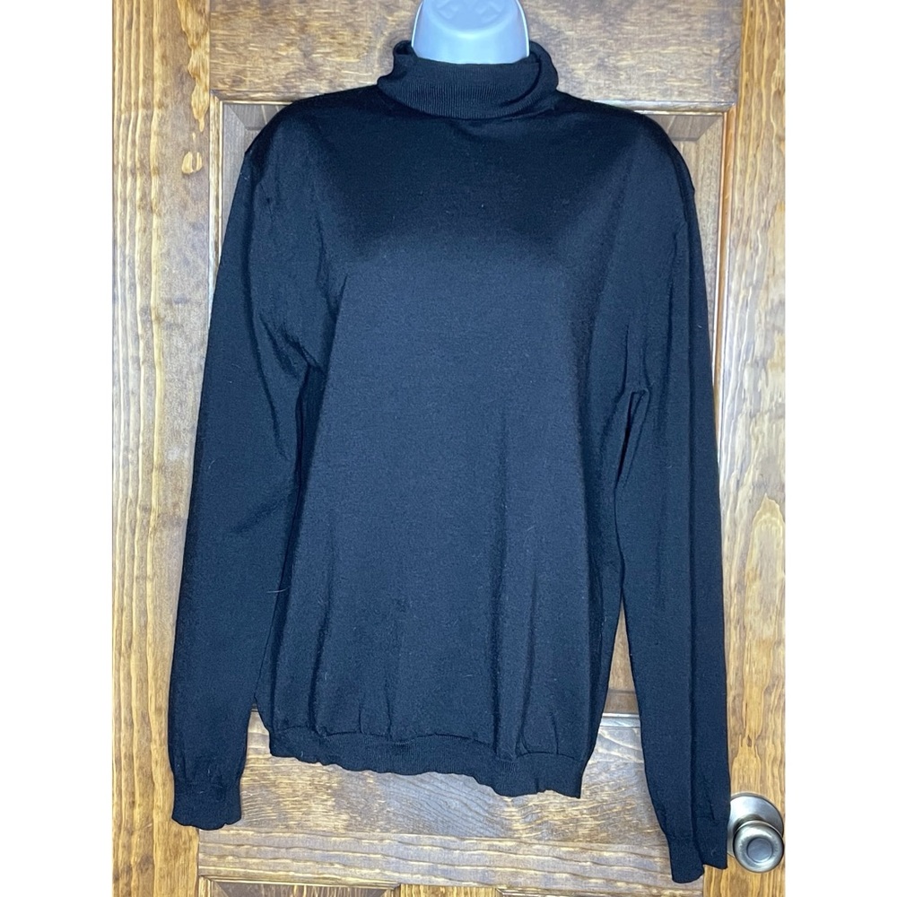 COPY - Banana Republic women’s M stretch merino extra fine wool sweater. Jet bl…